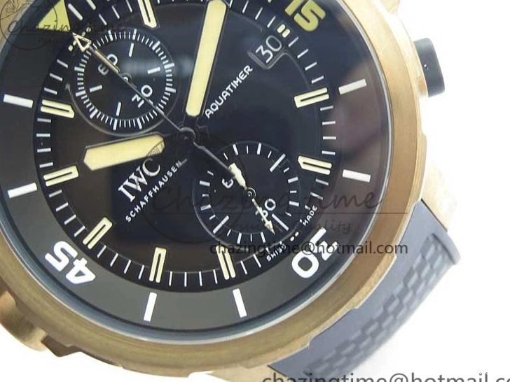 MIROTIME 0125 Aquatimer Chrono IW379503 Bronzo Case V6F 1:1 Best Edition Black Dial on Rubber Strap A Popular 7103